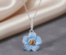 Dainty Forgot Me Not Silver Plated Necklace