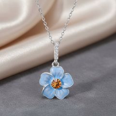 Dainty Forgot Me Not Silver Plated Necklace