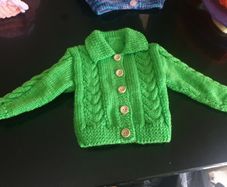 Hand knit baby cardigan