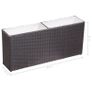 Garden Raised Bed with 2 Pots 90x20x40 cm Poly Rattan Black Image 4