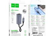 Hoco UA37 Type-C To Ethernet Adapter 1000 Mbps Metal Gray