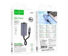 Hoco UA37 Type-C To Ethernet Adapter 1000 Mbps Metal Gray