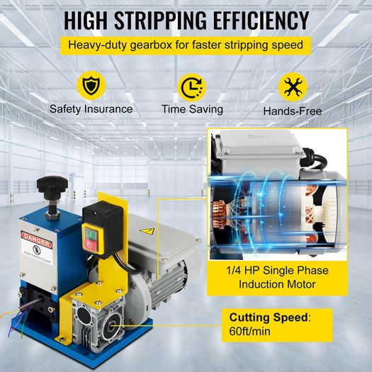 BRAND NEW Electric Wire Stripping Machine Portable 1.5mm-25mm 180W Cable Stripper for Copper Line Processing Removing Plastic Rubber