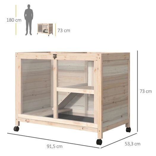 Small Animals Fir Wood Indoor Hutch (FREE POSTAGE)