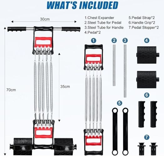 Tummy Trimmer Hand Gripper Chest Expander COVVY 3 in 1 Pull-up Bars Spring Exerciser Elastic Sit Up Pull Rope Home Fitness Equipment