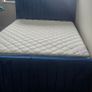 Double bed ith storage plush blue/mattress included bought at xmas too big for room Image 3
