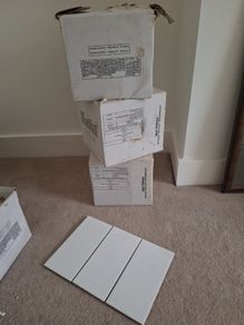 FREE white ceramic tiles 20cm x 10cm  3 boxes