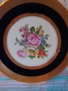 beautiful royal blue and gold plate
