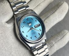 Vintage Seiko 5 Automatic Mens Watch Day/Date Arabic Dial Ultra rare