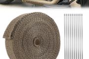 20M x 5CM Titanium Exhaust wrap Roll for Turbo Motorbike Heat Shield for Car Motorcycle Exhaust Manifold Downpipe Heat Wrap Roll