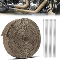 20M x 5CM Titanium Exhaust wrap Roll for Turbo Motorbike Heat Shield for Car Motorcycle Exhaust Manifold Downpipe Heat Wrap Roll