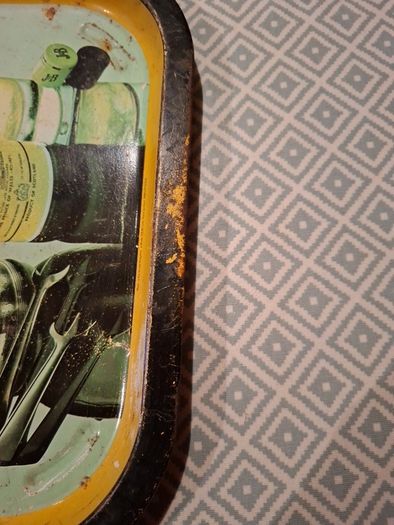 Antique J&B Rare Scotch whiskey metal tray