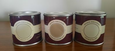 Farrow & Ball Paint Sample Testers - London Stone, Clunch & Stirabout