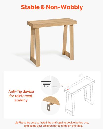 91.5 cm Console Table, Modern Desk Behind the Couch, Wooden Rectangle Entrance Desk, Narrow Long Sofa Table Accent Stand, Ideal for Hallway