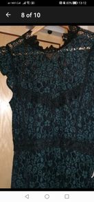 beautiful new zara black and green lace dress