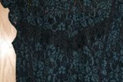 beautiful new zara black and green lace dress