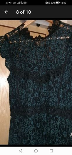 beautiful new zara black and green lace dress