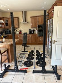 Squat Stands Heavy (rated 350kg) + Gym Weight Set!