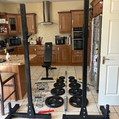 Squat Stands Heavy (rated 350kg) + Gym Weight Set!
