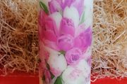 XL Mother's day Valentine's day decorative spring birthday new home summer pink flowers bouquet picture pillar gift candle