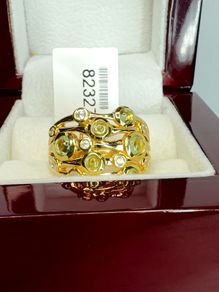 Silver Peridot & White Zircon "Waves of Renewal Ring