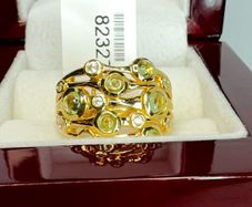 Silver Peridot & White Zircon "Waves of Renewal Ring