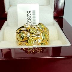 Silver Peridot & White Zircon "Waves of Renewal Ring