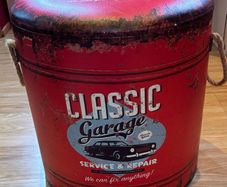 Classic Garage Storage Ottoman / Pouffe