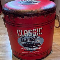 Classic Garage Storage Ottoman / Pouffe