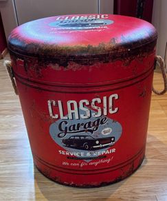 Classic Garage Storage Ottoman / Pouffe