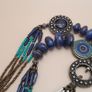 Multi-Strand Vintage Tribal Turqouise Howlite & LapisLazuli With Antique Brass Desgin Necklace Image 10