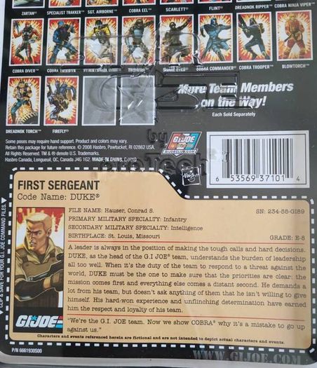 GI JOE Resolute Duke and Cobra Trooper w/case