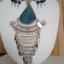 A Bold Tribal Style Statement Necklace  Blue Agate Pendant Image 5