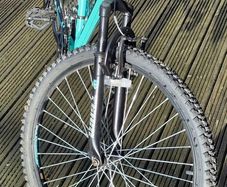 16" Kids Mountain Bike with front suspension.