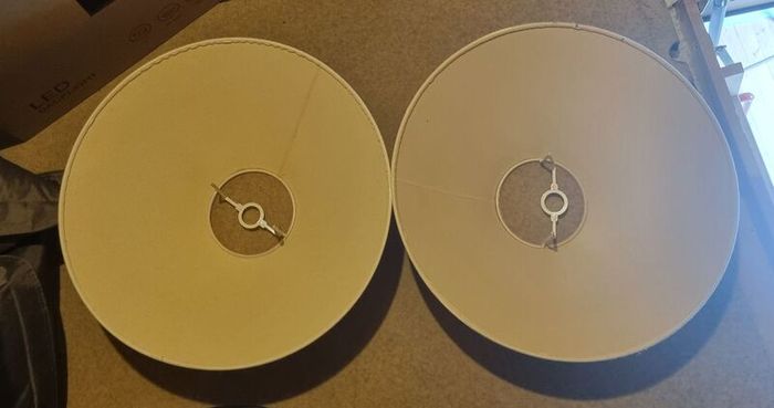 2 x large cream lamp / light shades