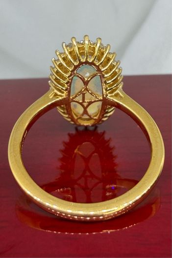 Opal Lab-Grown Diamond Halo Ring