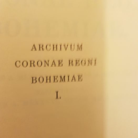 Archivum Coronae Regni  Bohemiae.tomus RARE 1935 EDITION.