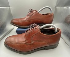 Ecco Melbourne Derby Shoes - Size UK 8.5 - Brown Leather