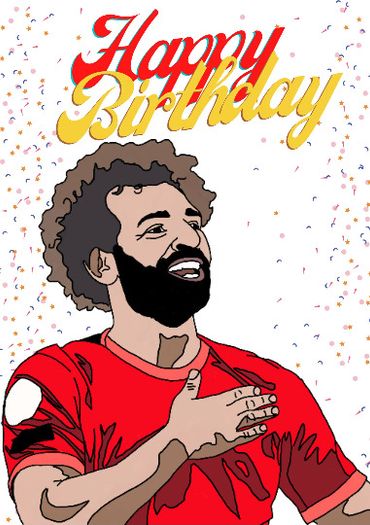 Handmade Liverpool Mohamed Salah Birthday A5 Card, Perfect for gifts, occasions, or funny card for Football Fans