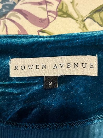 Rowen Avenue Teal Velvet like Wrap style Dress - Size S