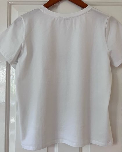 Ladies White Embellished T Shirt by DECK