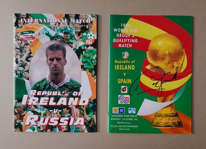 IRELAND football autographs - various signed items
