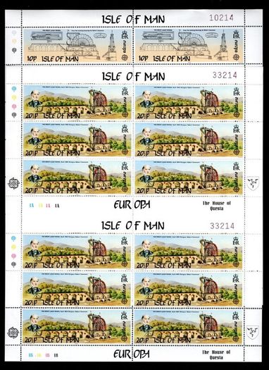 1983 Isle of Man Europa (The Great Laxey Wheel) Commemorative Stamp Sheetlet Mint Never Hinged (MNH)
