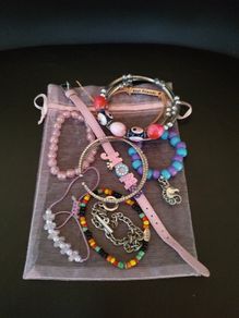 Selection of 9 Kids Bangles / Bracelets with Gift Bag. Free Postage!