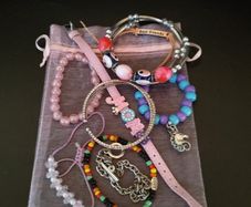 Selection of 9 Kids Bangles / Bracelets with Gift Bag. Free Postage!
