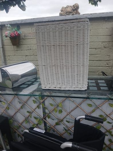 linen basket.  Wicker