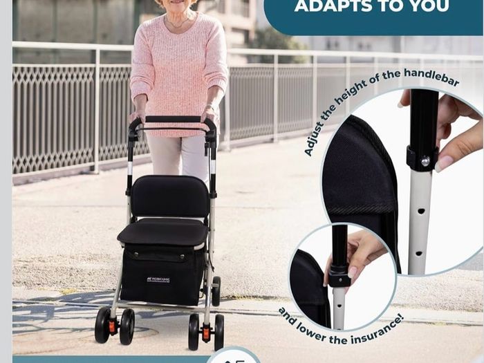Folding Rollator, Walker with Seat and Basket,  Mobiclinic Coliseo