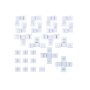 24Pack 10mm 5050RGB LED Strip Connectors (4 Shapes)
