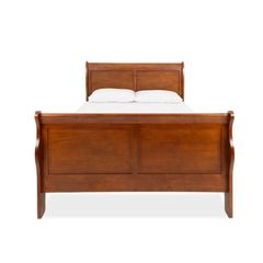 Wooden sleigh bed king size