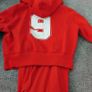 Bershka red Tracksuit top large, bottoms size large Image 4